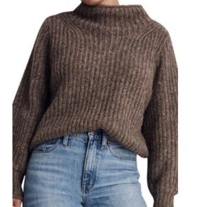 Madewell Loretto Funnel Neck Sweater in Heather Otter